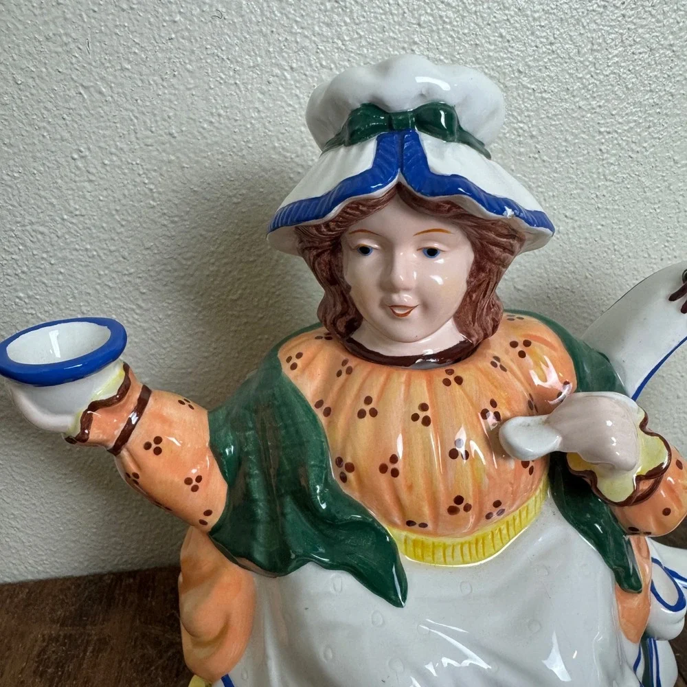 DEPT‎ 56 Storybook Little Miss Muffet Teapot 4 Cups Hand Painted Nursery Rhyme